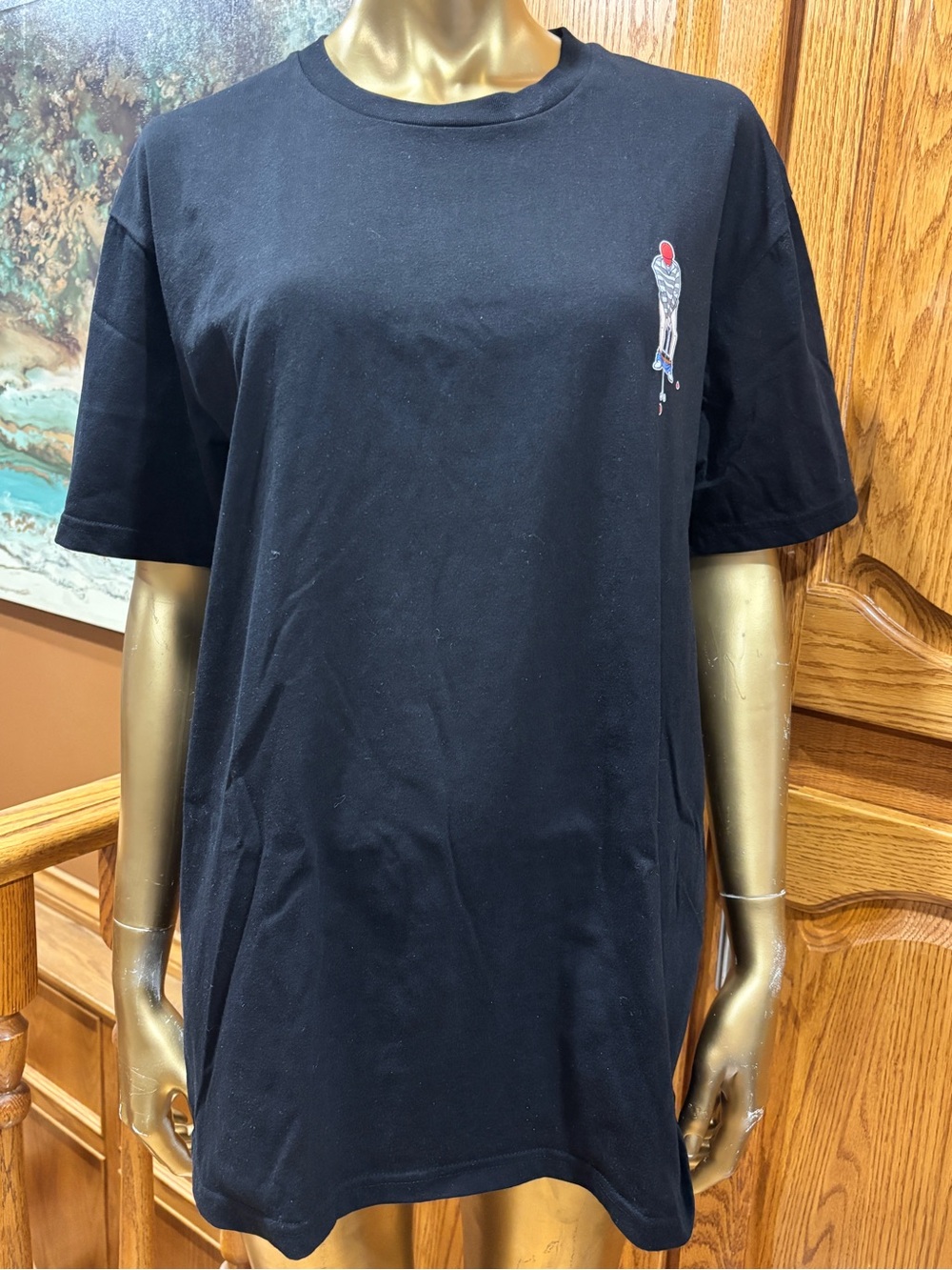 Men's Black Short-Sleeve Graphic Tee - Minimal Chest Print
